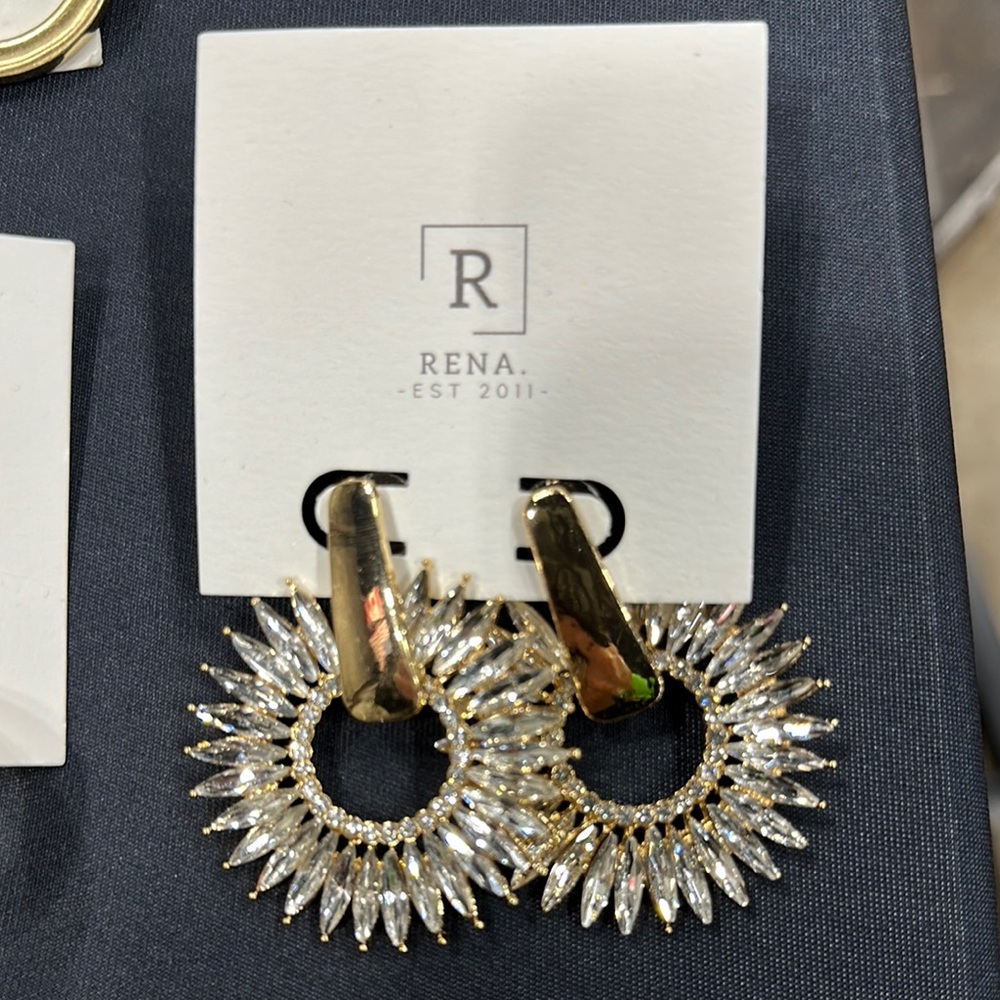 Gold and Silver Sunburst Earrings